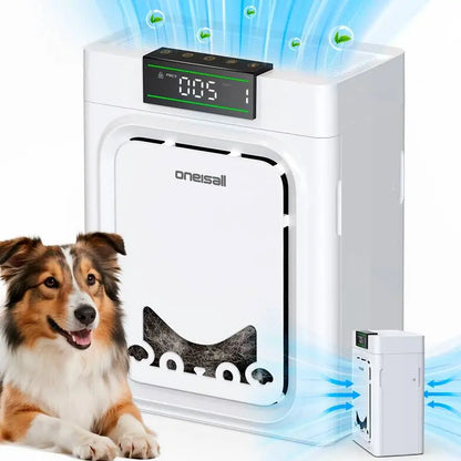 Air Purifier for Homes with Pets, 3-In-1 Washable HEPA Filter, Dual-Sided Filter with Activated Carbon, Pet-Friendly Design – Pet Lock, Allergen Relief & Odor Removal 