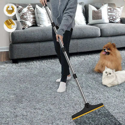 Adjustable Pet Hair Remover Brush with Hanging Ring - Effective Cleaning Tool for Carpets and Floors, Ideal Gift for Pet Owners