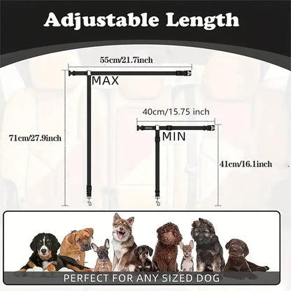 Pawzseek Adjustable Dog Car Seat Belt Harness - Durable and User-Friendly Pet Safety Accessory for Travel