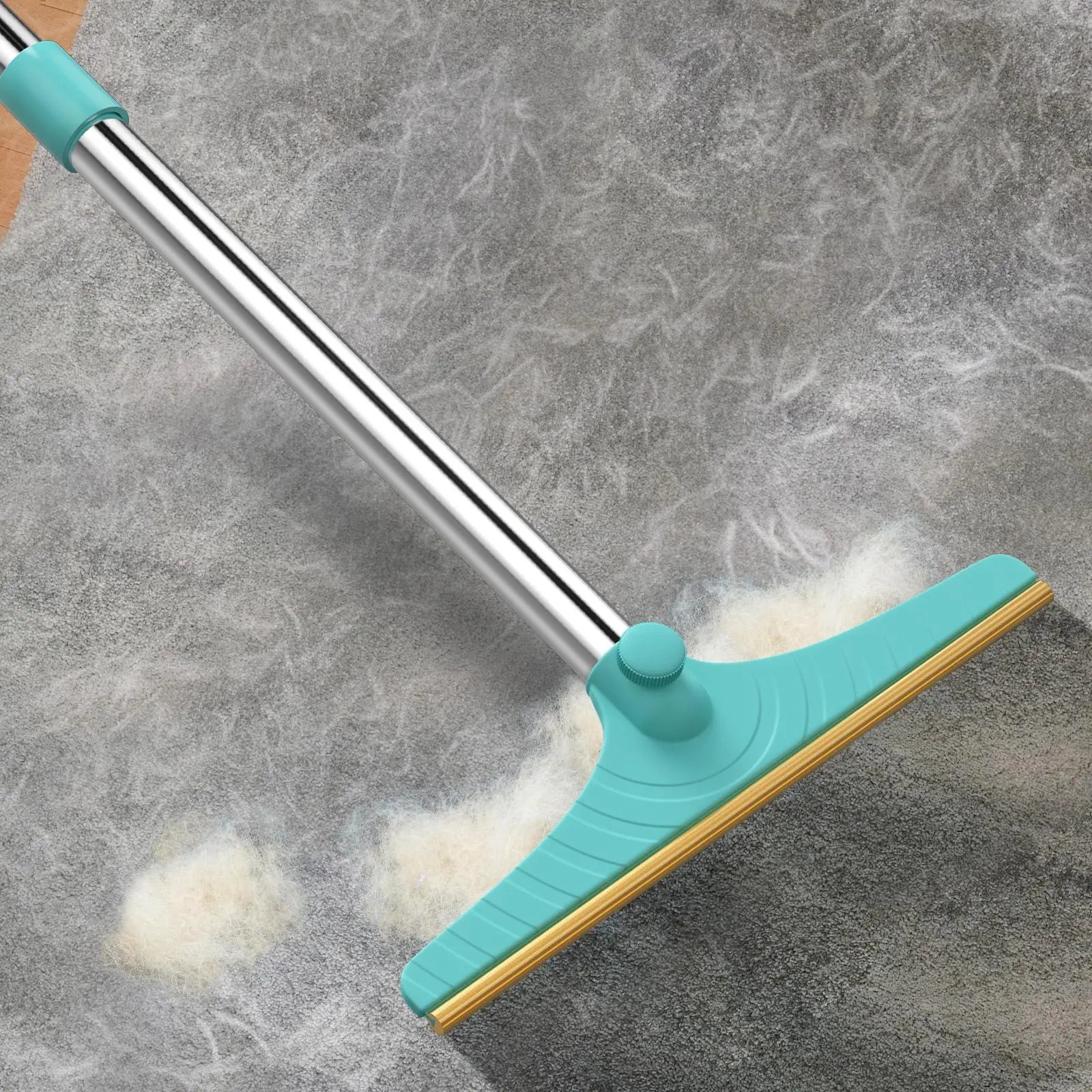 Adjustable Pet Hair Remover Brush with Hanging Ring - Effective Cleaning Tool for Carpets and Floors, Ideal Gift for Pet Owners