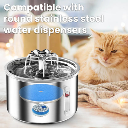 Ptlom Ultra-Quiet Pet Water Fountain with Safesip Pump, 2L Capacity, Dishwasher Safe Stainless Steel, BPA-Free