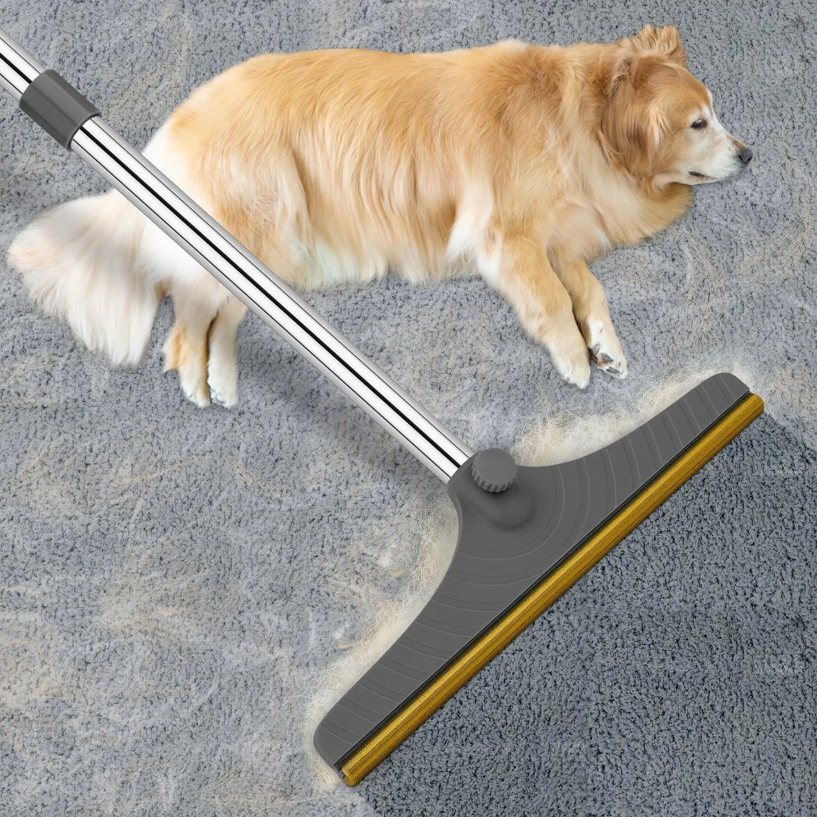 Adjustable Pet Hair Remover Brush with Hanging Ring - Effective Cleaning Tool for Carpets and Floors, Ideal Gift for Pet Owners