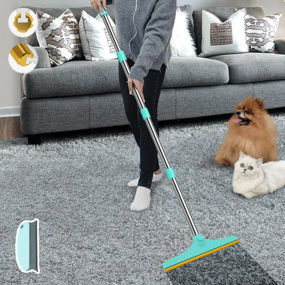 Adjustable Pet Hair Remover Brush with Hanging Ring - Effective Cleaning Tool for Carpets and Floors, Ideal Gift for Pet Owners