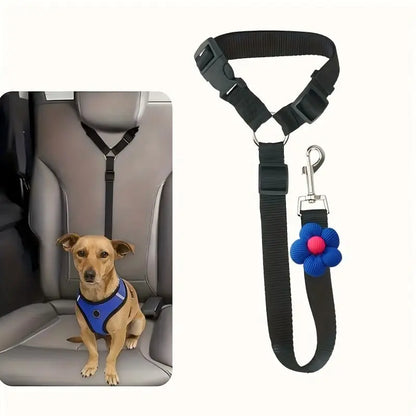 Pawzseek Adjustable Dog Car Seat Belt Harness - Durable and User-Friendly Pet Safety Accessory for Travel