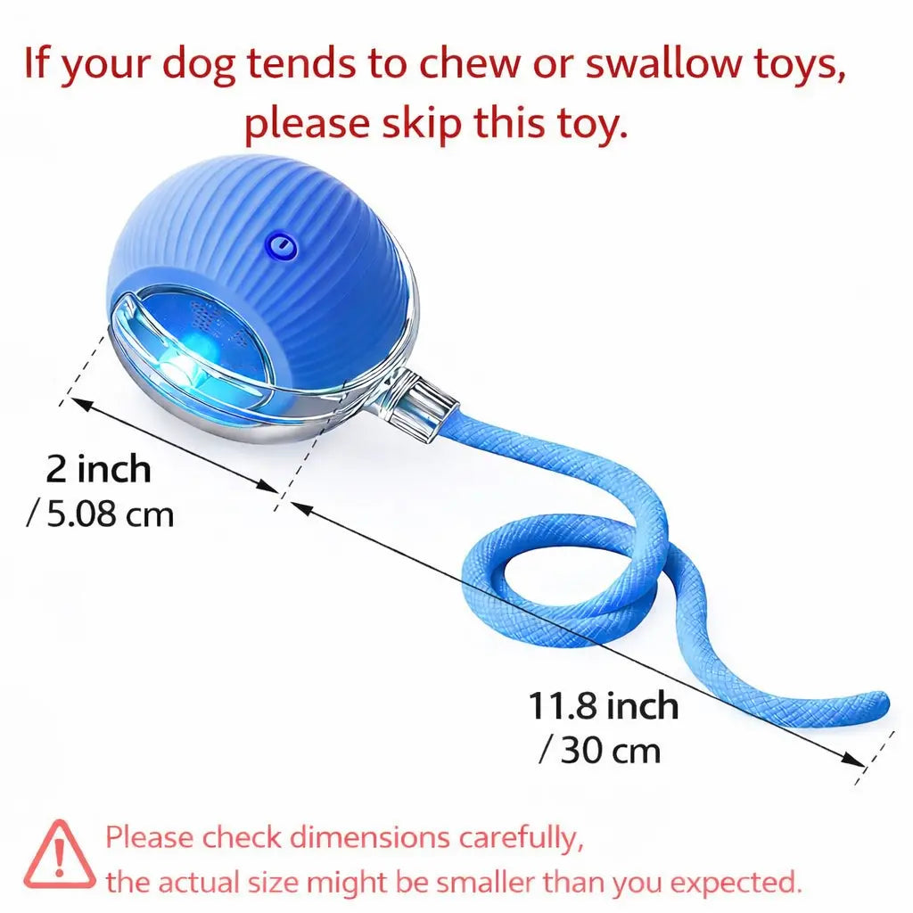 Mizusu Interactive Teaser Toy for Cats and Dogs with Two Extra Tails - Rolling Ball Pet Toy and Accessories
