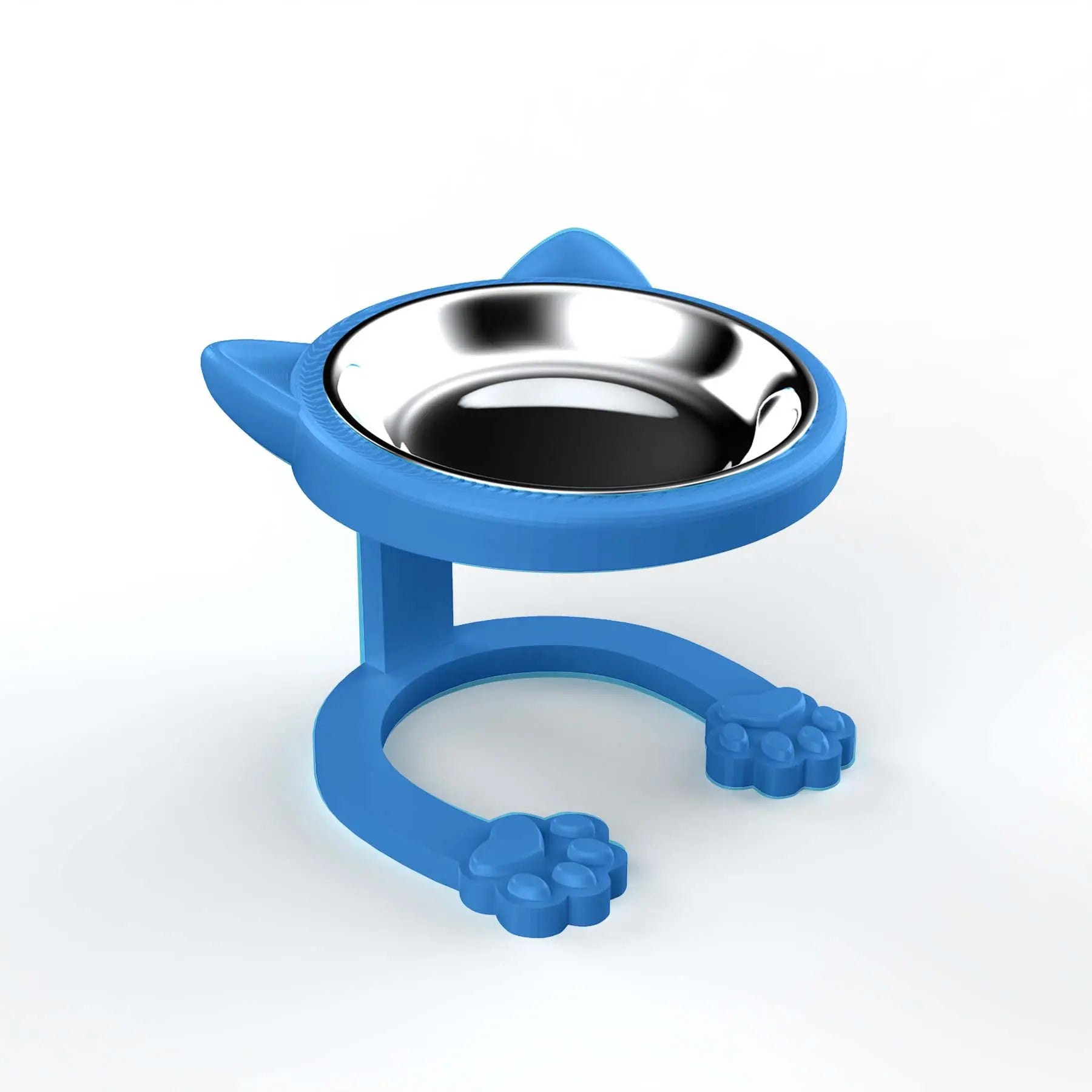 Elevated Tilted Cat Bowl, 316 Stainless Steel Raised Feeder with Anti-Slip Paw Stand, Catbowl, Whisker Friendly Neck Protection Pet Food Dish, Easy Clean Portable Kitten Feeding Bowl for Senior Cats & Small Puppies