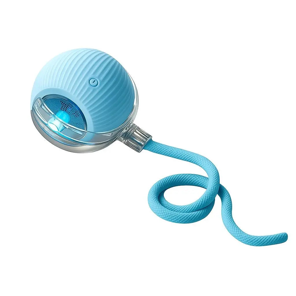 Mizusu Interactive Teaser Toy for Cats and Dogs with Two Extra Tails - Rolling Ball Pet Toy and Accessories