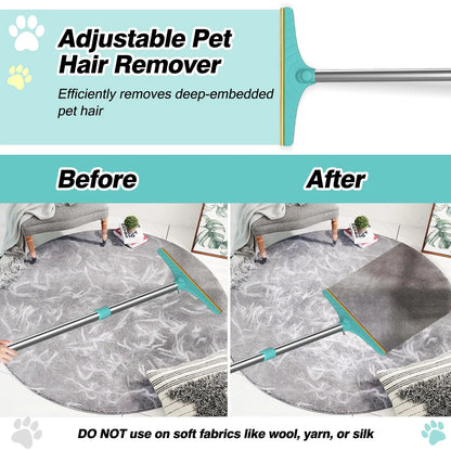 Adjustable Pet Hair Remover Brush with Hanging Ring - Effective Cleaning Tool for Carpets and Floors, Ideal Gift for Pet Owners