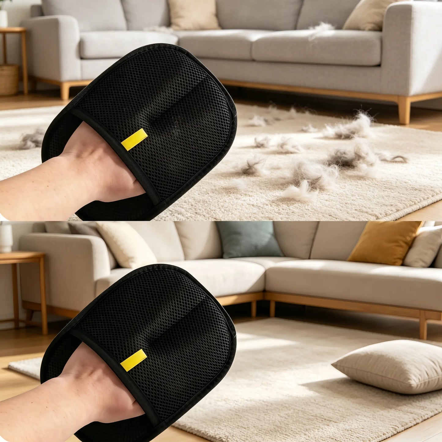 Essential Pet Hair Removal Glove - 2-Way Grooming Mitt and Electrostatic Fur Eraser for Effective Shedding Control on Furniture, Clothing, Carpets, and Bedding