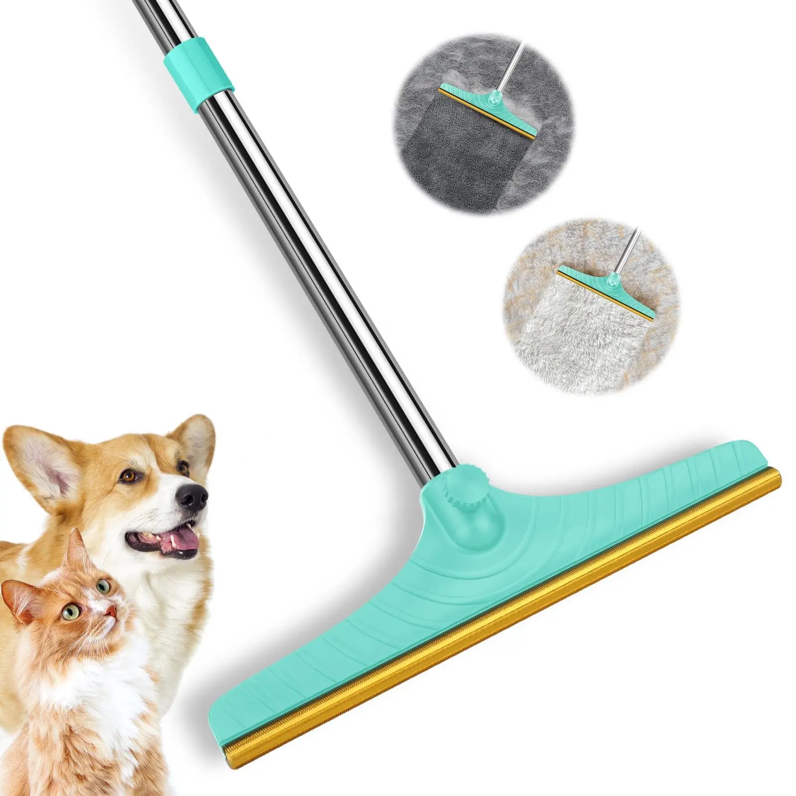 Adjustable Pet Hair Remover Brush with Hanging Ring - Effective Cleaning Tool for Carpets and Floors, Ideal Gift for Pet Owners