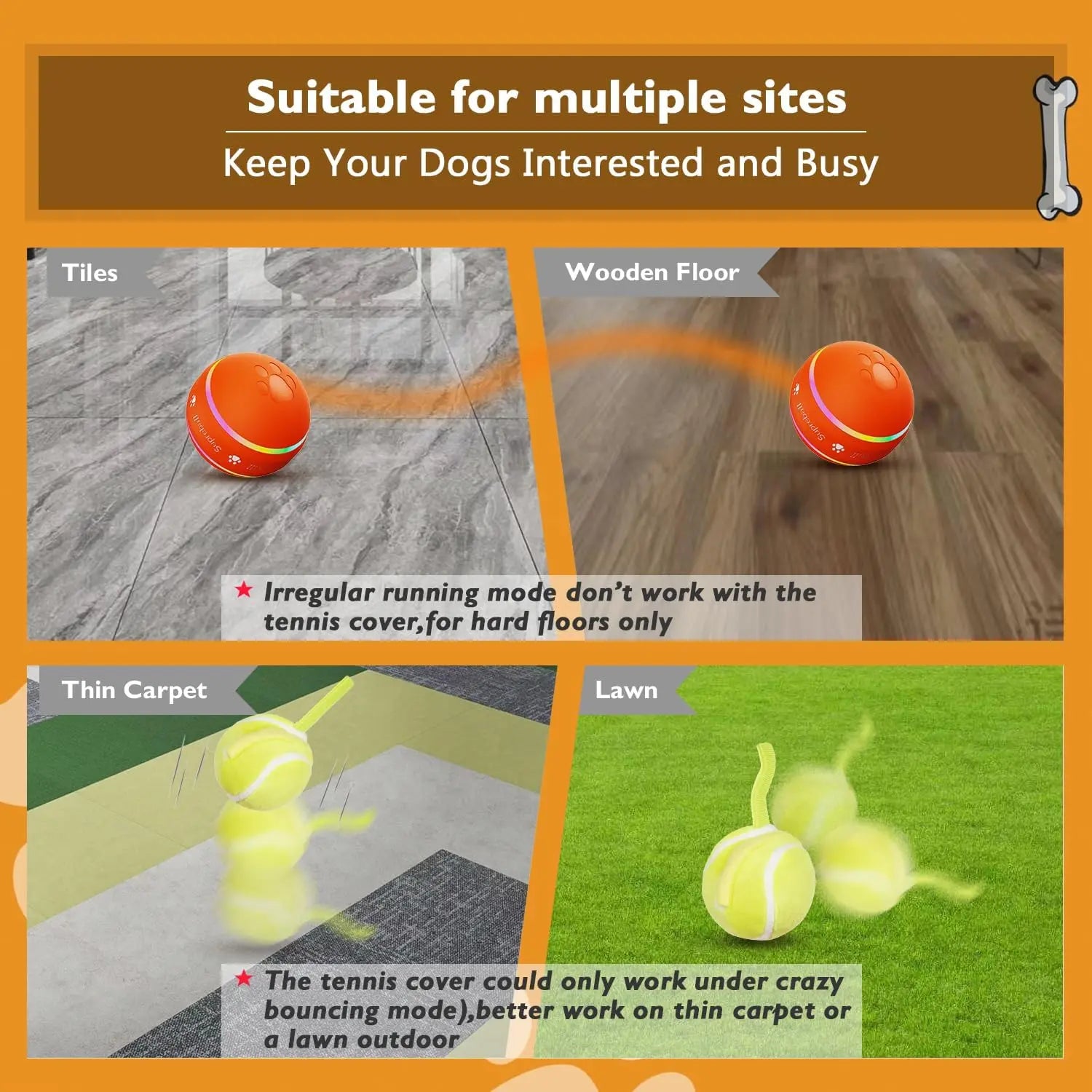 Fun Interactive Dog Ball Motion Activated Automatic Rolling Ball Toys For/Small/Medium/Large Dogs,Usb Rechargeable 