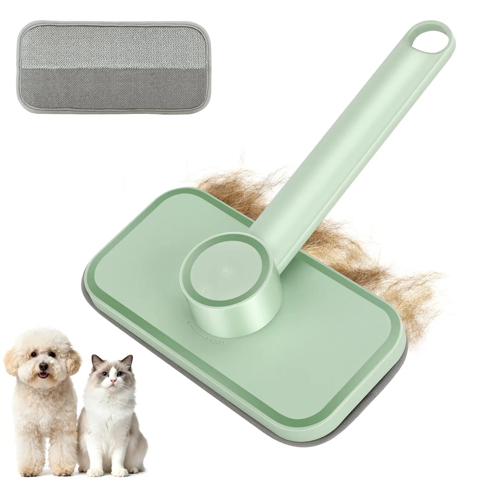 Adjustable Pet Hair Remover Brush with Hanging Ring - Effective Cleaning Tool for Carpets and Floors, Ideal Gift for Pet Owners