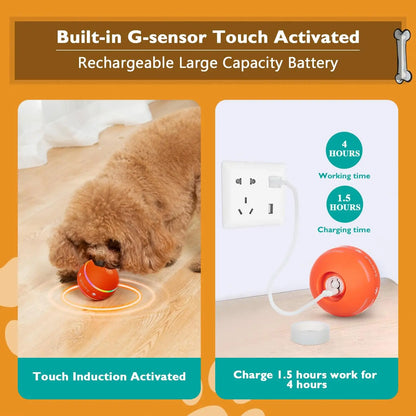 Fun Interactive Dog Ball Motion Activated Automatic Rolling Ball Toys For/Small/Medium/Large Dogs,Usb Rechargeable 