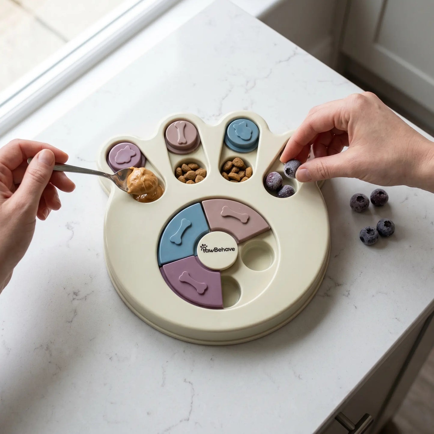 Dog Puzzle Toy and Slow Feeder Bowl - Level 1 Interactive Treat Dispenser for Puppies - Enhances Mental Stimulation, Prevents Gulping, and Supports Healthy Digestion During Mealtime