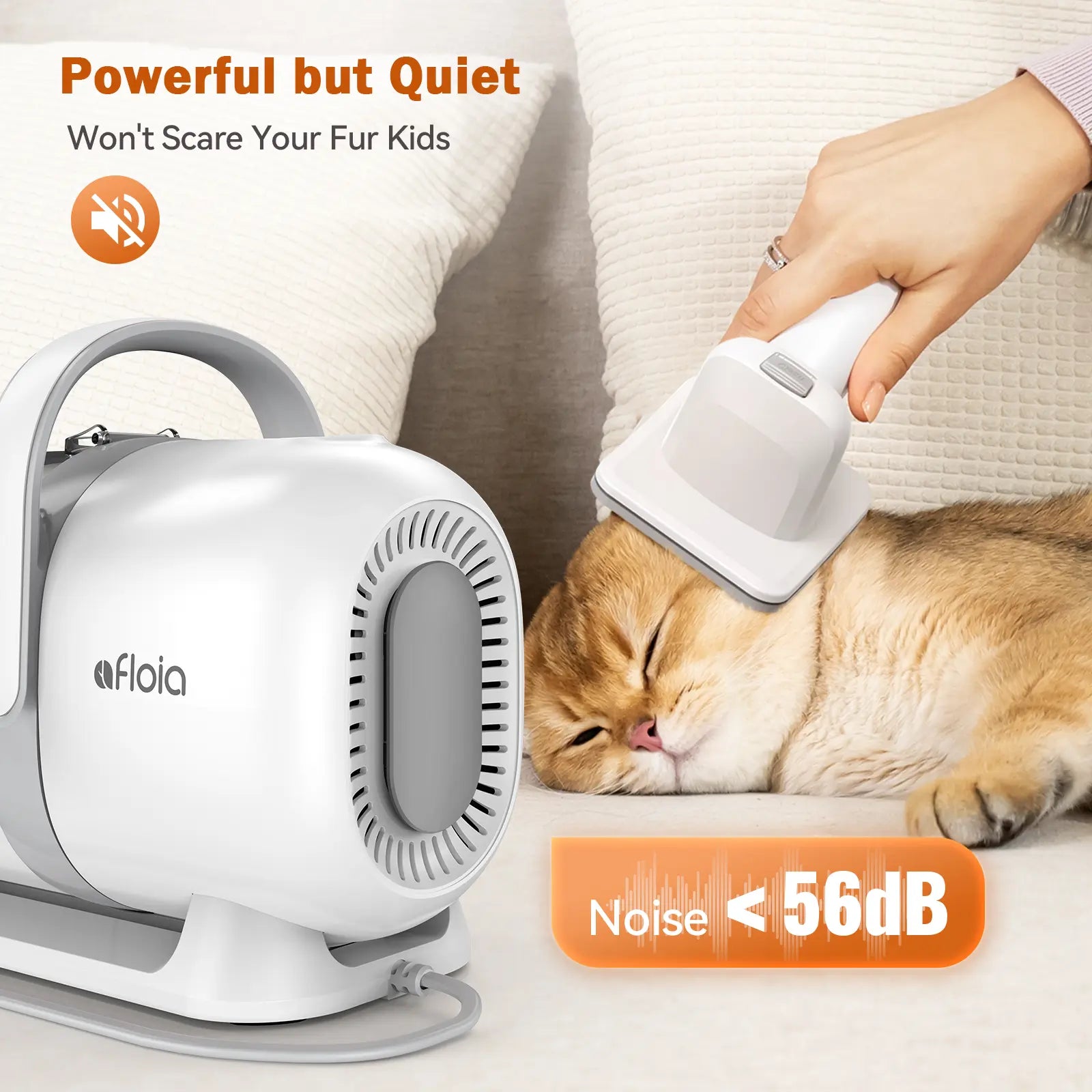 Afloia Professional Dog Grooming Kit: Vacuum Grooming Tools, Low Noise Dog Clippers, and Shedding Brush for Pet Lovers