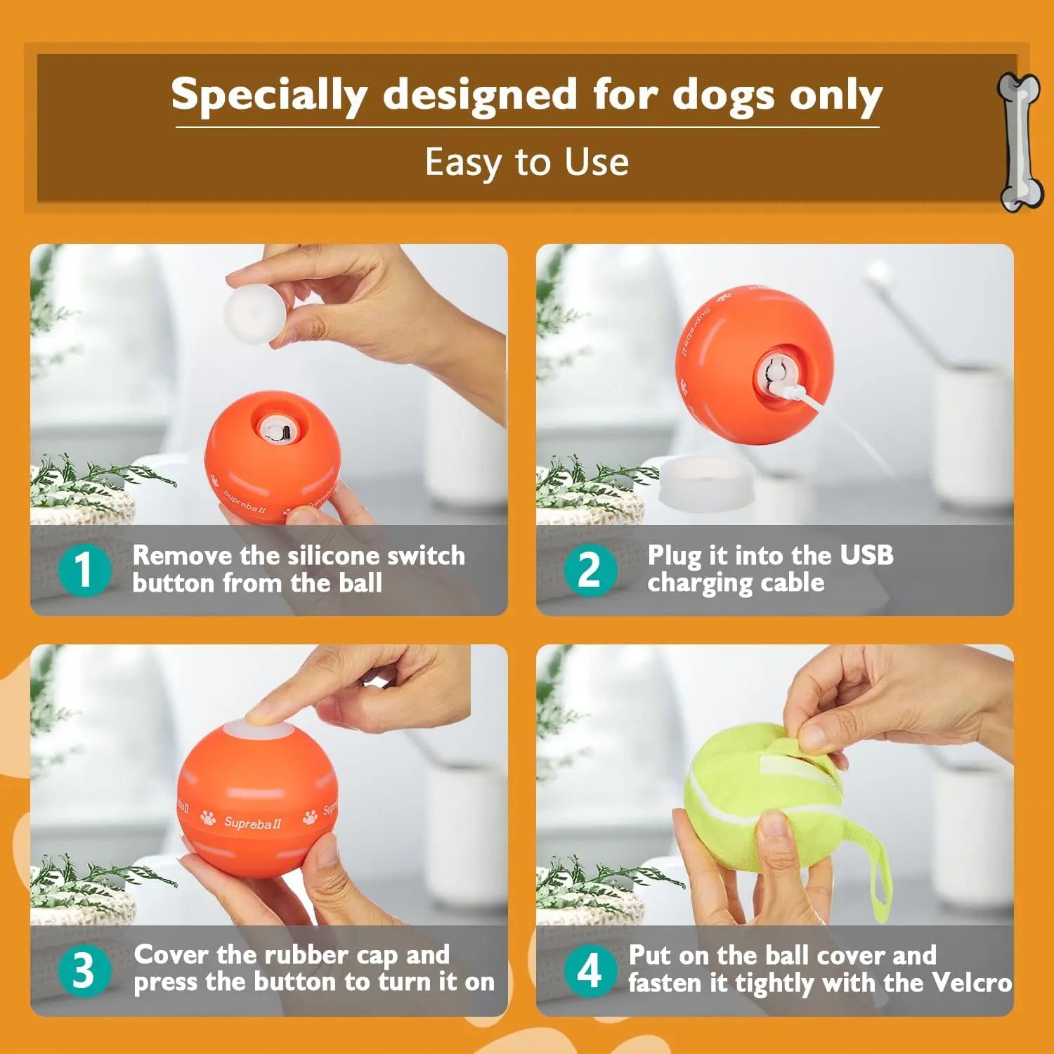 Fun Interactive Dog Ball Motion Activated Automatic Rolling Ball Toys For/Small/Medium/Large Dogs,Usb Rechargeable 