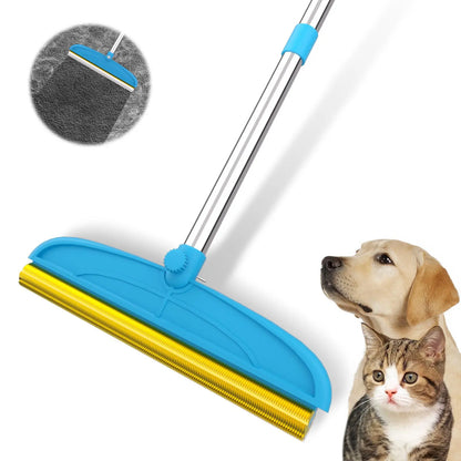 Adjustable Pet Hair Remover Brush with Hanging Ring - Effective Cleaning Tool for Carpets and Floors, Ideal Gift for Pet Owners