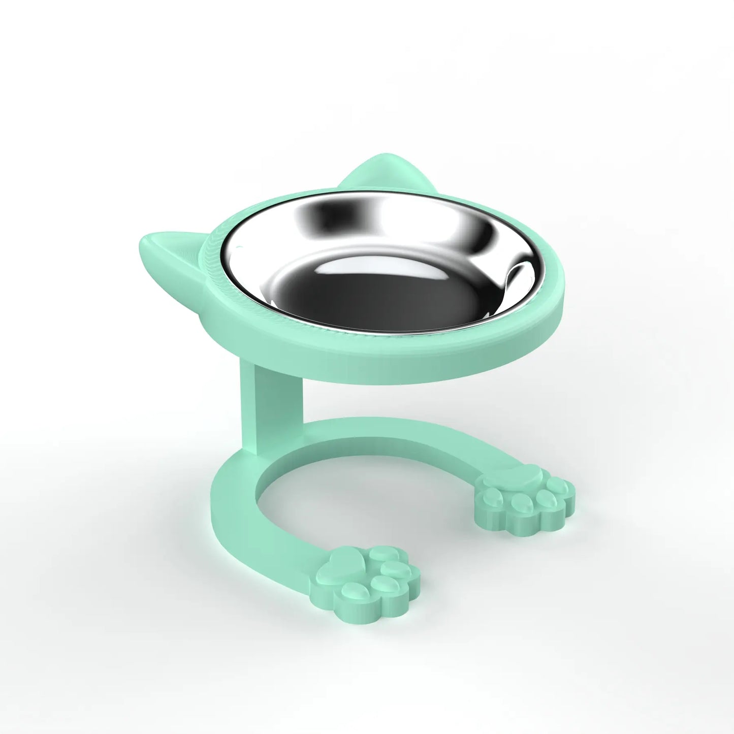 Elevated Tilted Cat Bowl, 316 Stainless Steel Raised Feeder with Anti-Slip Paw Stand, Catbowl, Whisker Friendly Neck Protection Pet Food Dish, Easy Clean Portable Kitten Feeding Bowl for Senior Cats & Small Puppies