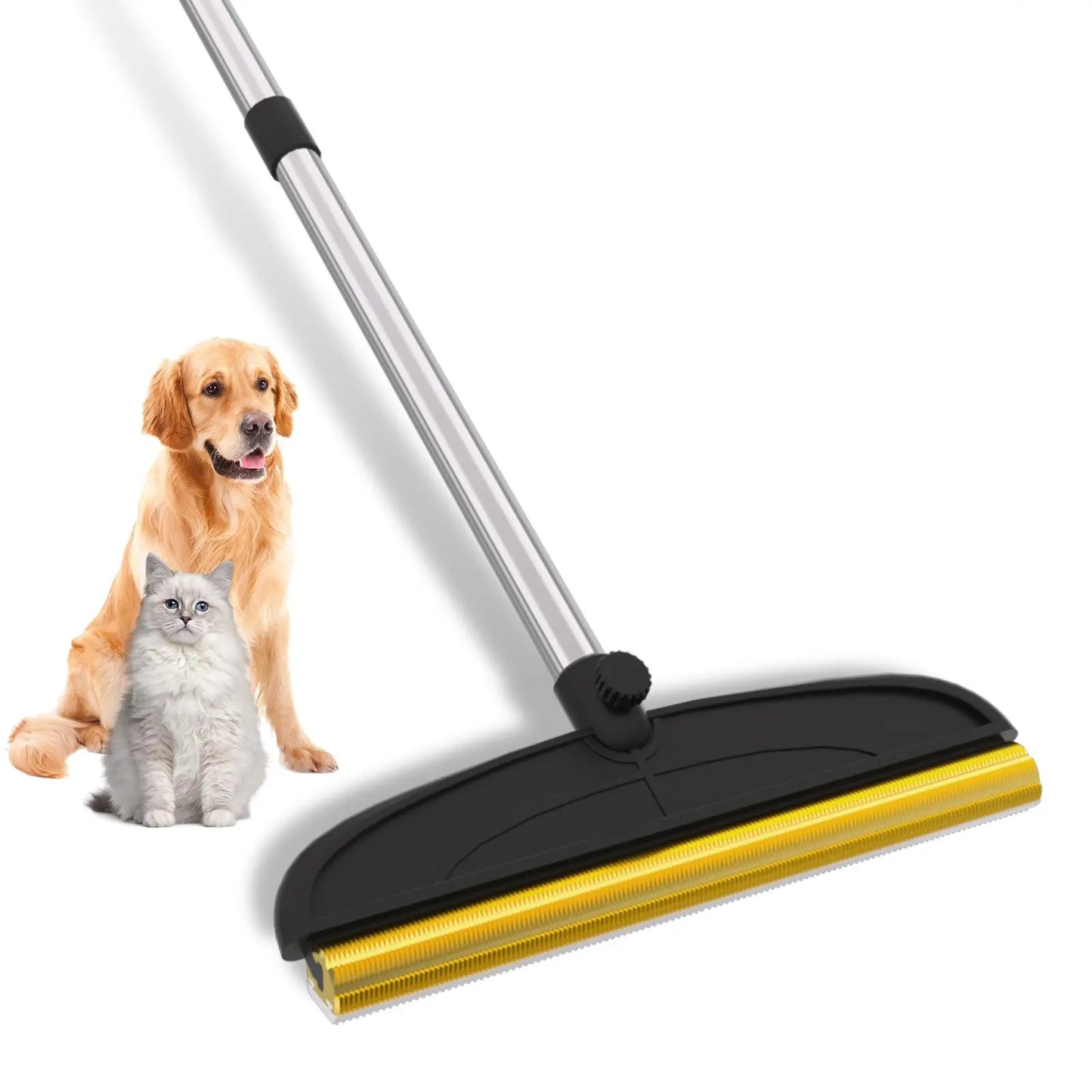 Adjustable Pet Hair Remover Brush with Hanging Ring - Effective Cleaning Tool for Carpets and Floors, Ideal Gift for Pet Owners