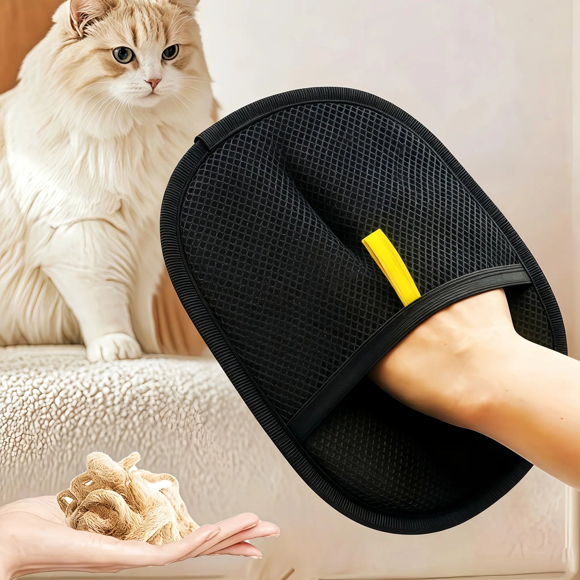 Essential Pet Hair Removal Glove - 2-Way Grooming Mitt and Electrostatic Fur Eraser for Effective Shedding Control on Furniture, Clothing, Carpets, and Bedding