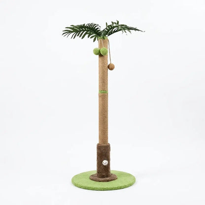 Tree-Shaped Cat Scratching Post 36.22" Palm Tree Cat Tree Tower with Interactive Hanging Toys, Heavy Duty Sisal Multi-Level Cat Climber for Indoor Cats & Kittens, Space-Saving Small Cat Condo Furniture