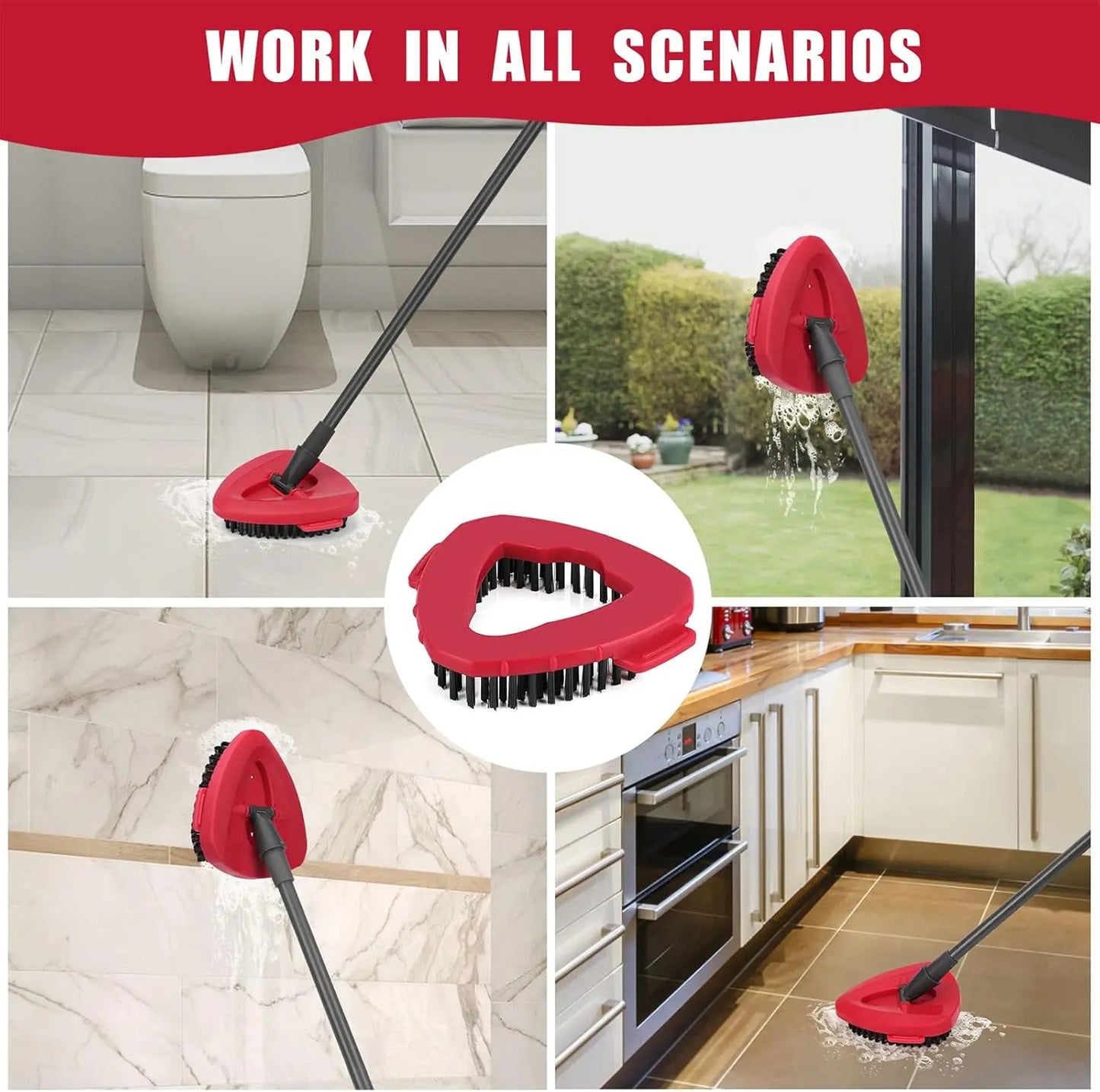 Mop Head & Scrub Brush Refill for O-Cedar Easywring 1 Tank System Only. Bucket & Handle NOT Included. Perfect Suitable Cleaners Pack Cleaning