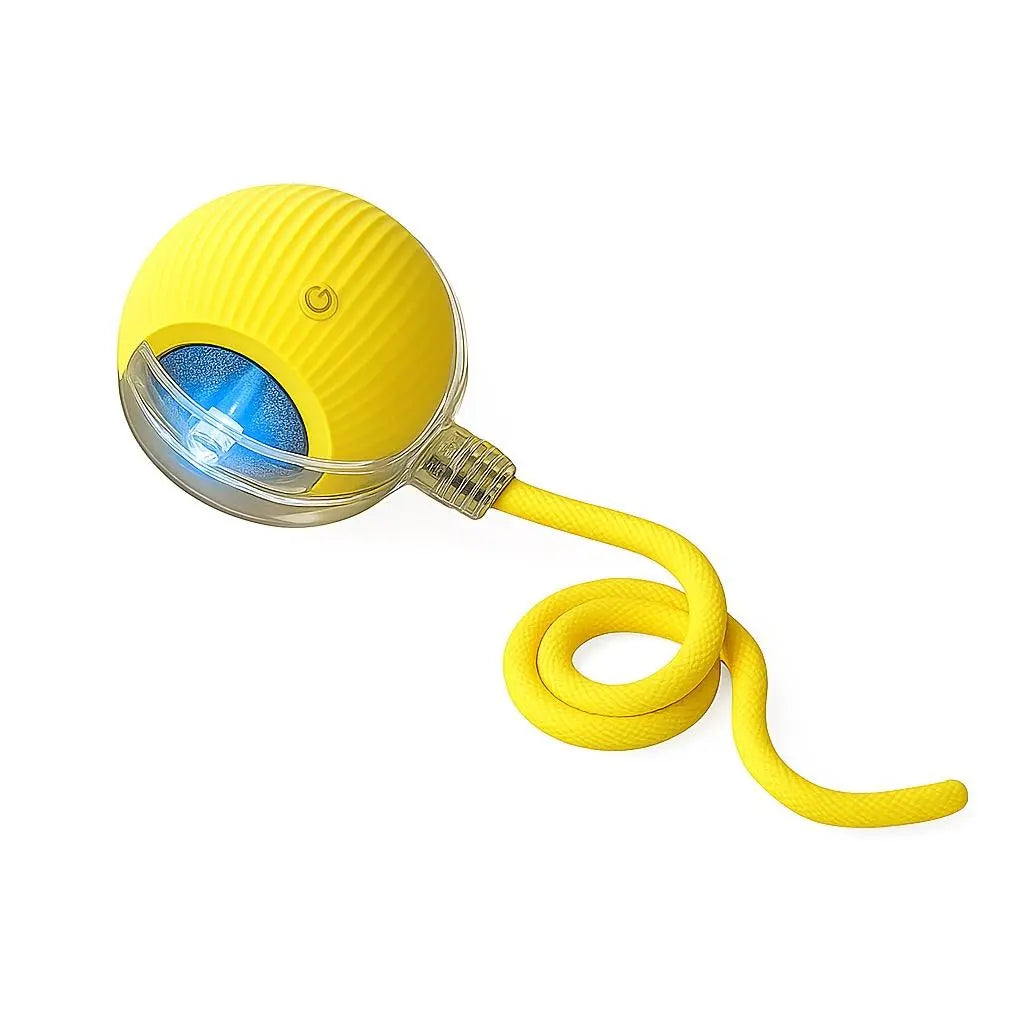 Mizusu Interactive Teaser Toy for Cats and Dogs with Two Extra Tails - Rolling Ball Pet Toy and Accessories